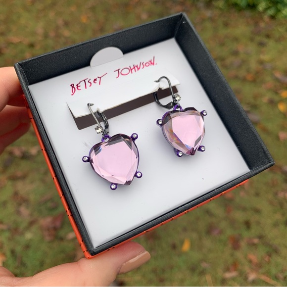 NWT Purple Glass Rhinestone Hearts - Picture 8 of 9